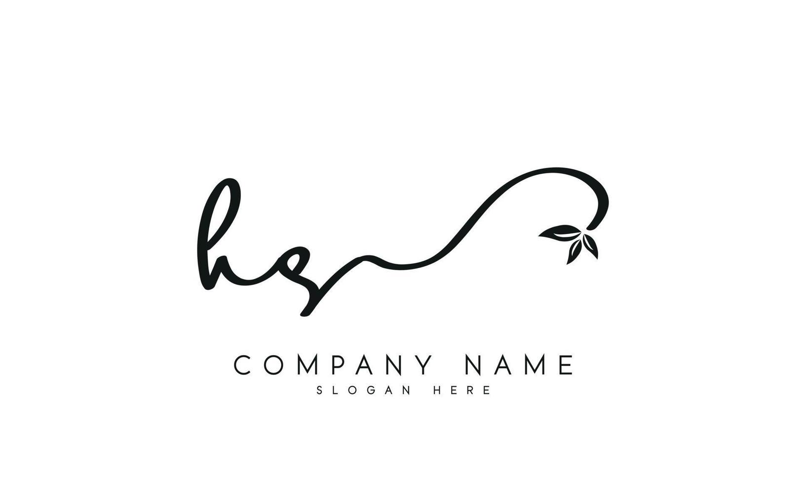 Handwriting signature style letter HS H S logo design in white background. Pro vector