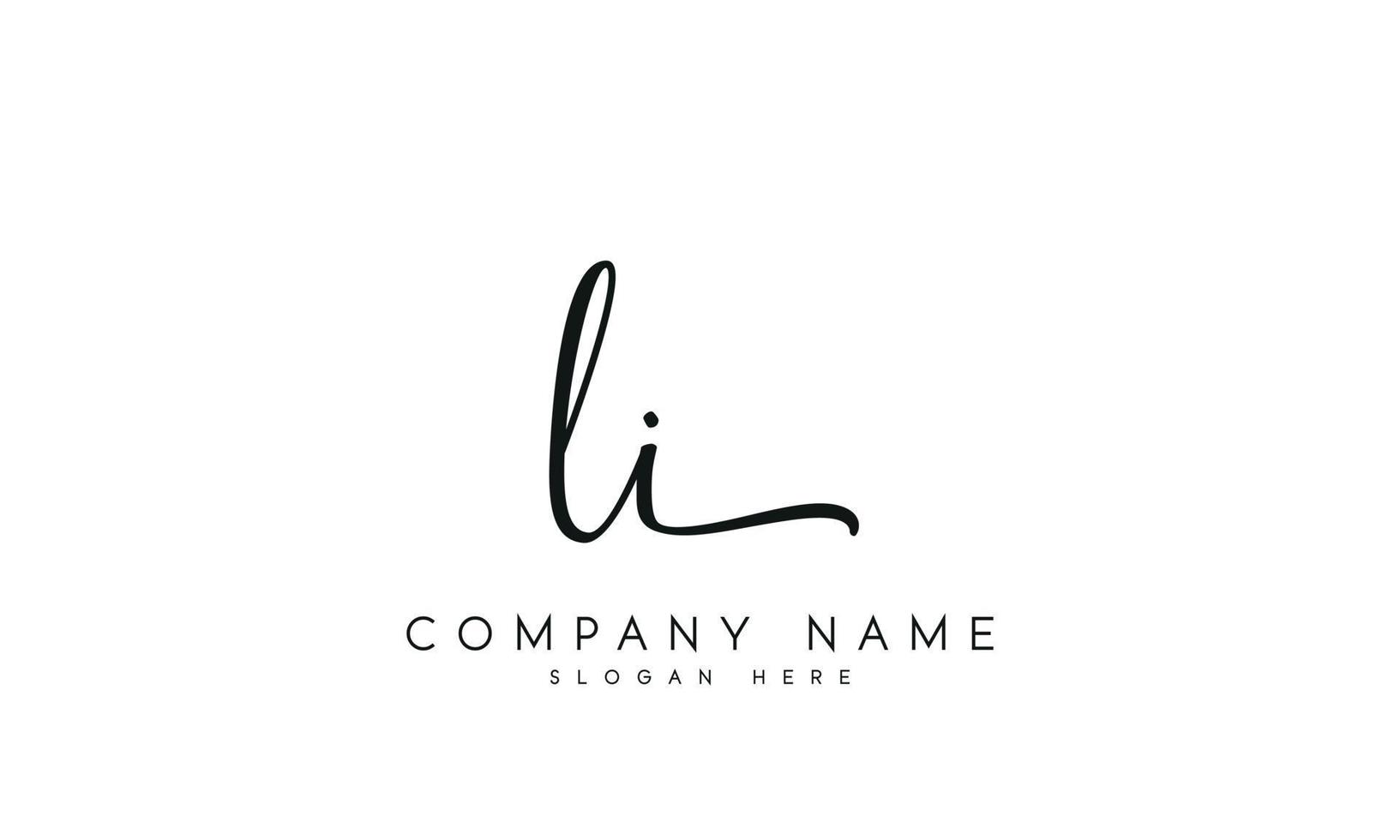 Handwriting signature style letter LI L I logo design in white background. Pro vector