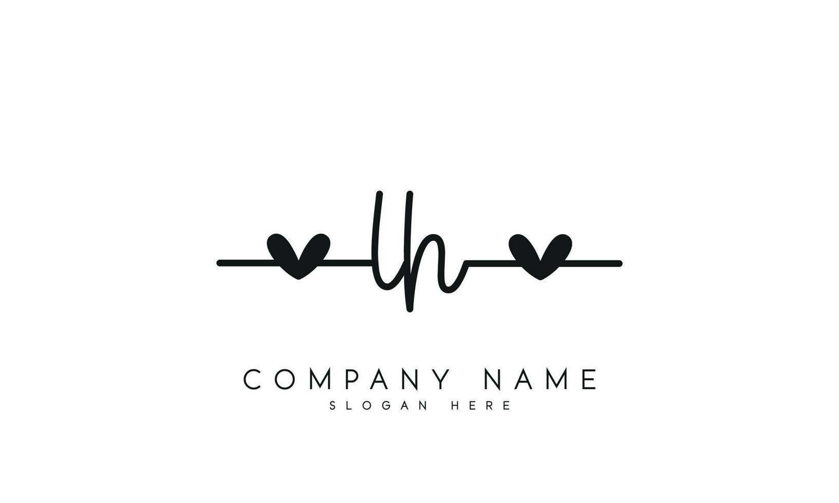 Handwriting signature style letter lh ylogo design in white background. pro vector. vector