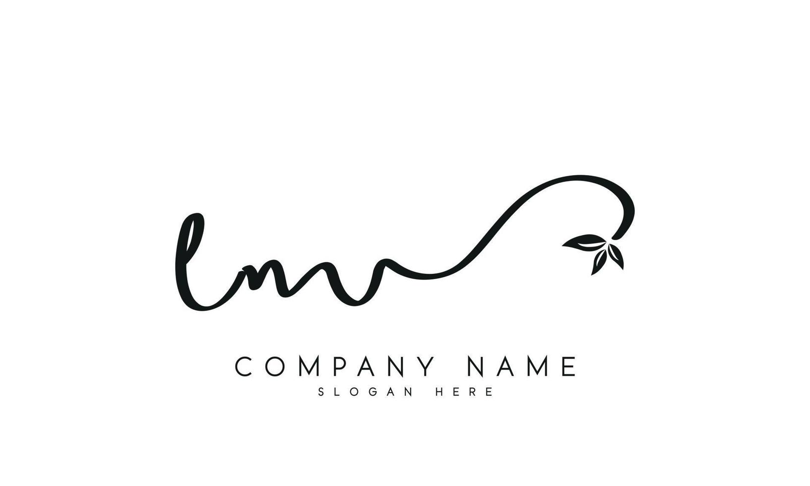 Handwriting signature style letter lm l m logo design in white background. pro vector