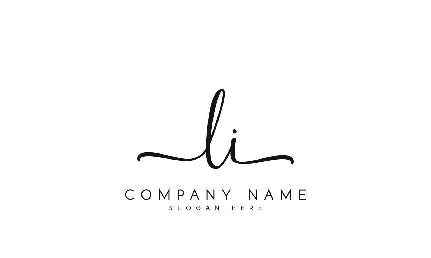 Handwriting signature style letter LI L I logo design in white background. Pro vector