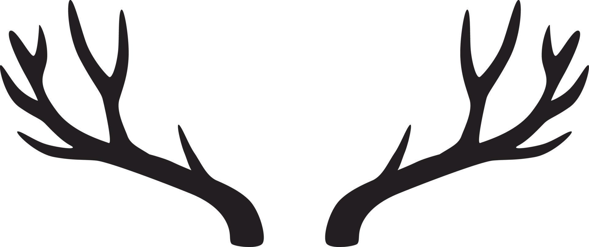 Illustration animal horns silhouettes vector