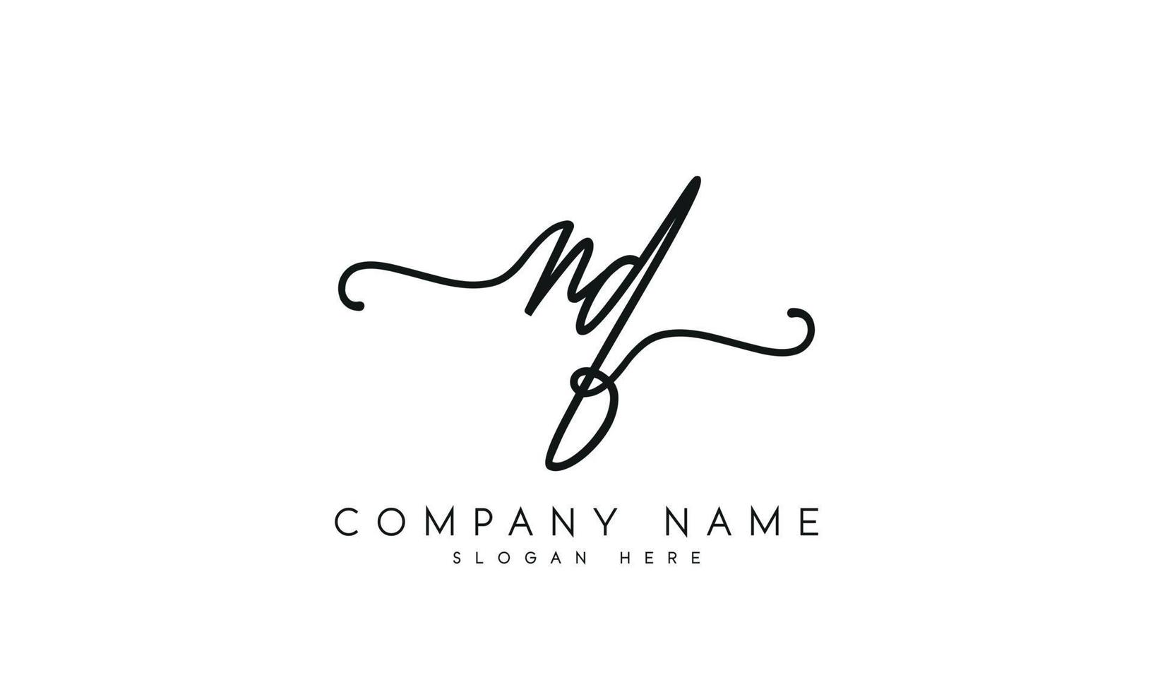 Handwriting signature style letter nq n q logo design in white background. pro vector. vector