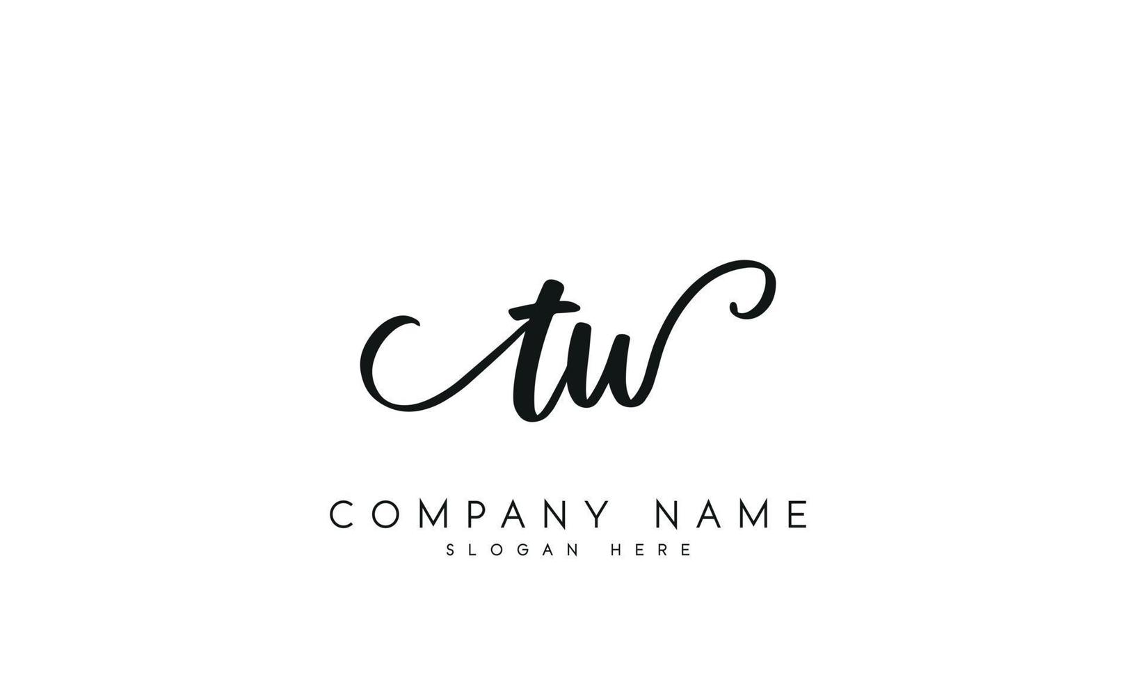 Handwriting signature style letter tw ylogo design in white background. pro vector. vector