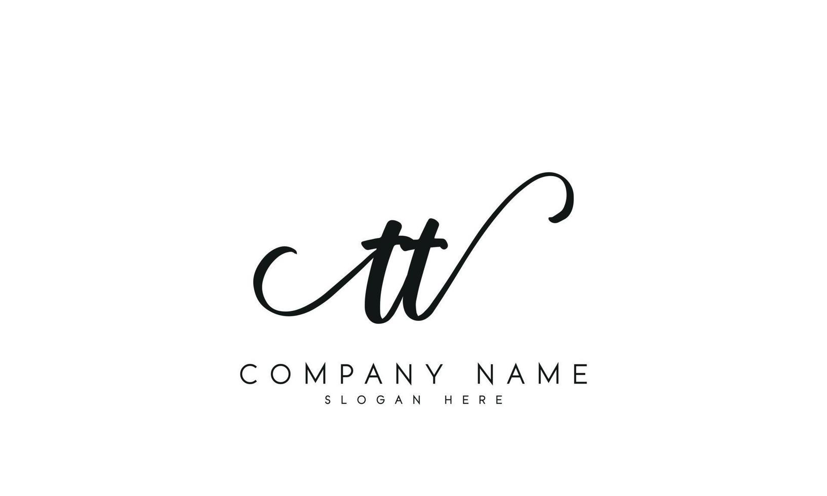 Handwriting signature style letter tt ylogo design in white background. pro vector. vector