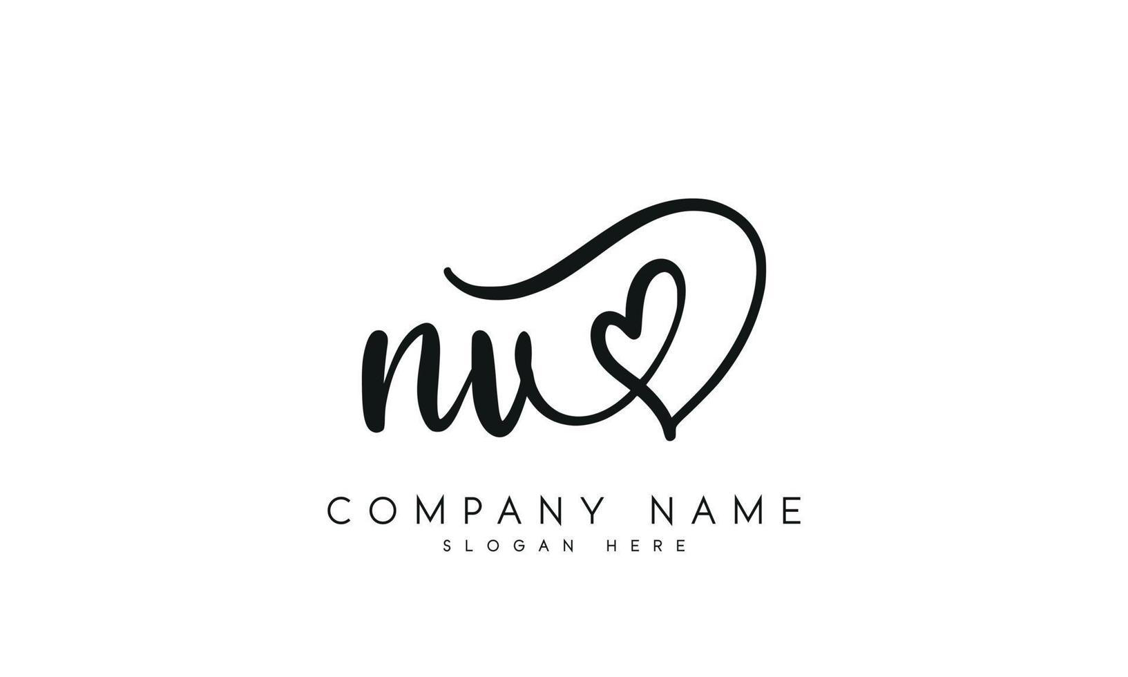 Handwriting signature style letter nu n u ylogo design in white background. pro vector. vector