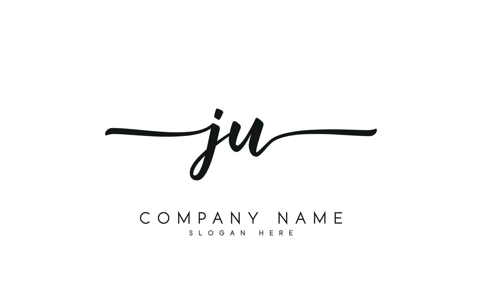 Handwriting signature style letter ju logo design in white background. pro vector. vector