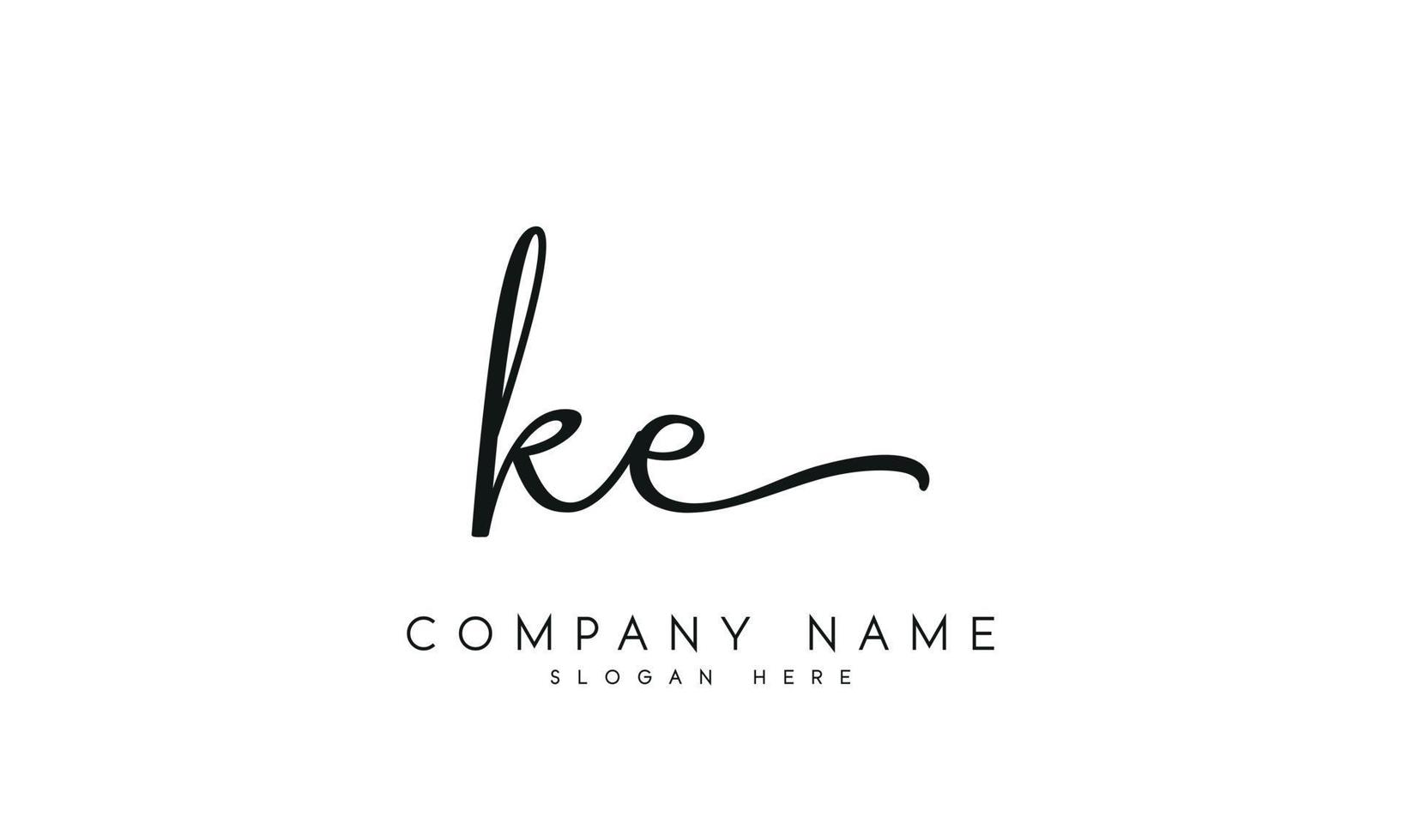 Handwriting signature style letter ke logo design in white background. pro vector. vector