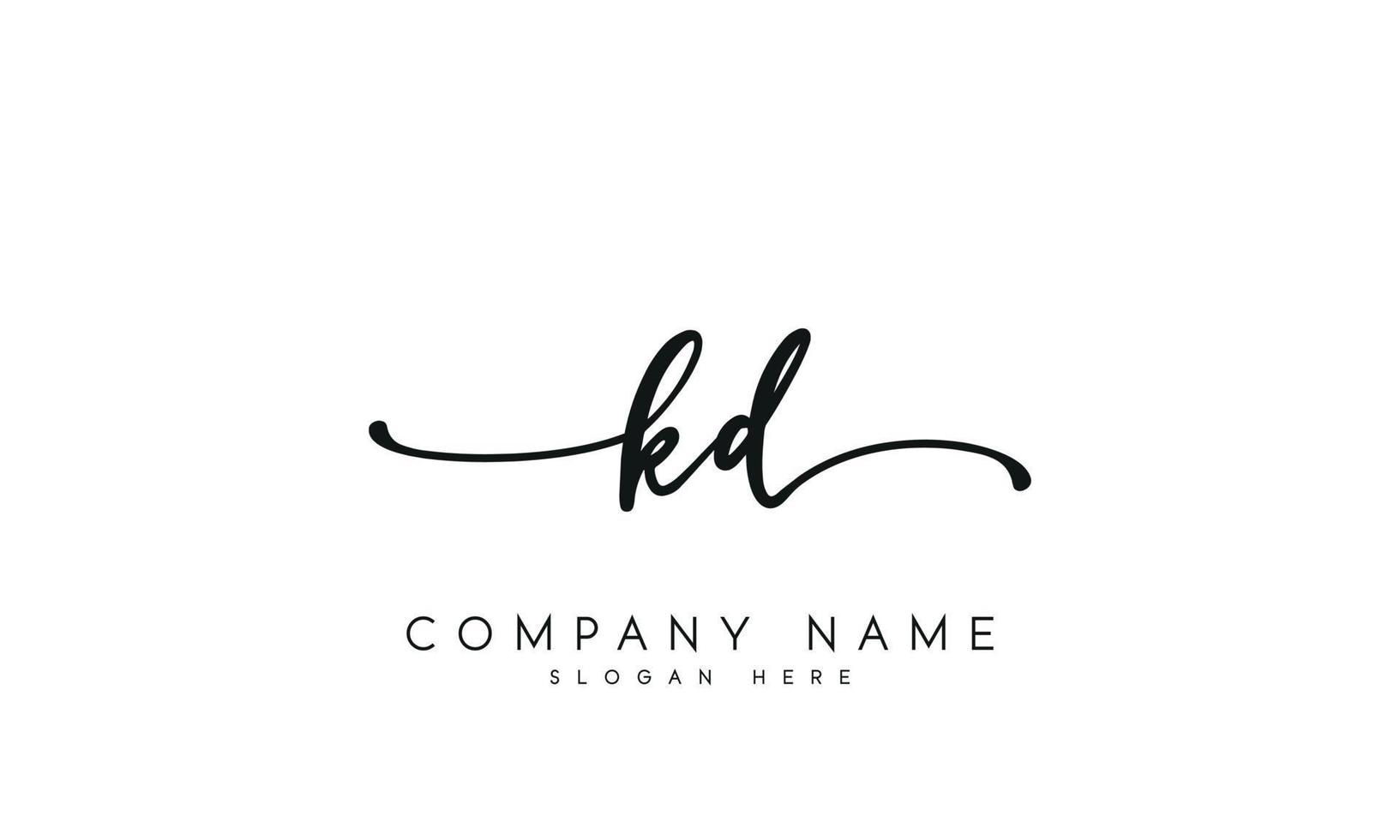 Handwriting signature style letter kd logo design in white background. pro vector. vector