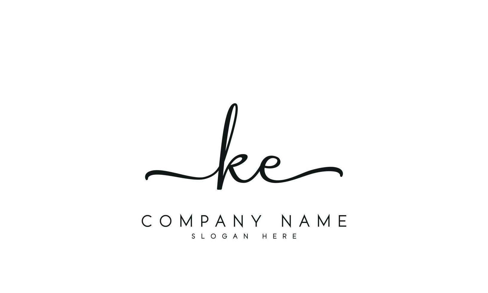 Handwriting signature style letter ke logo design in white background. pro vector. vector