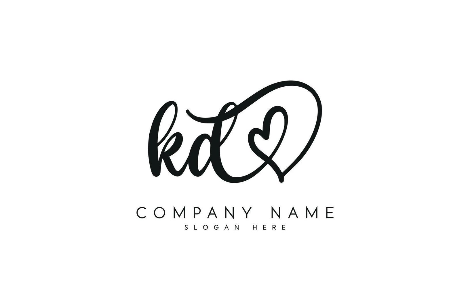 Handwriting signature style letter kd logo design in white background. pro vector. vector