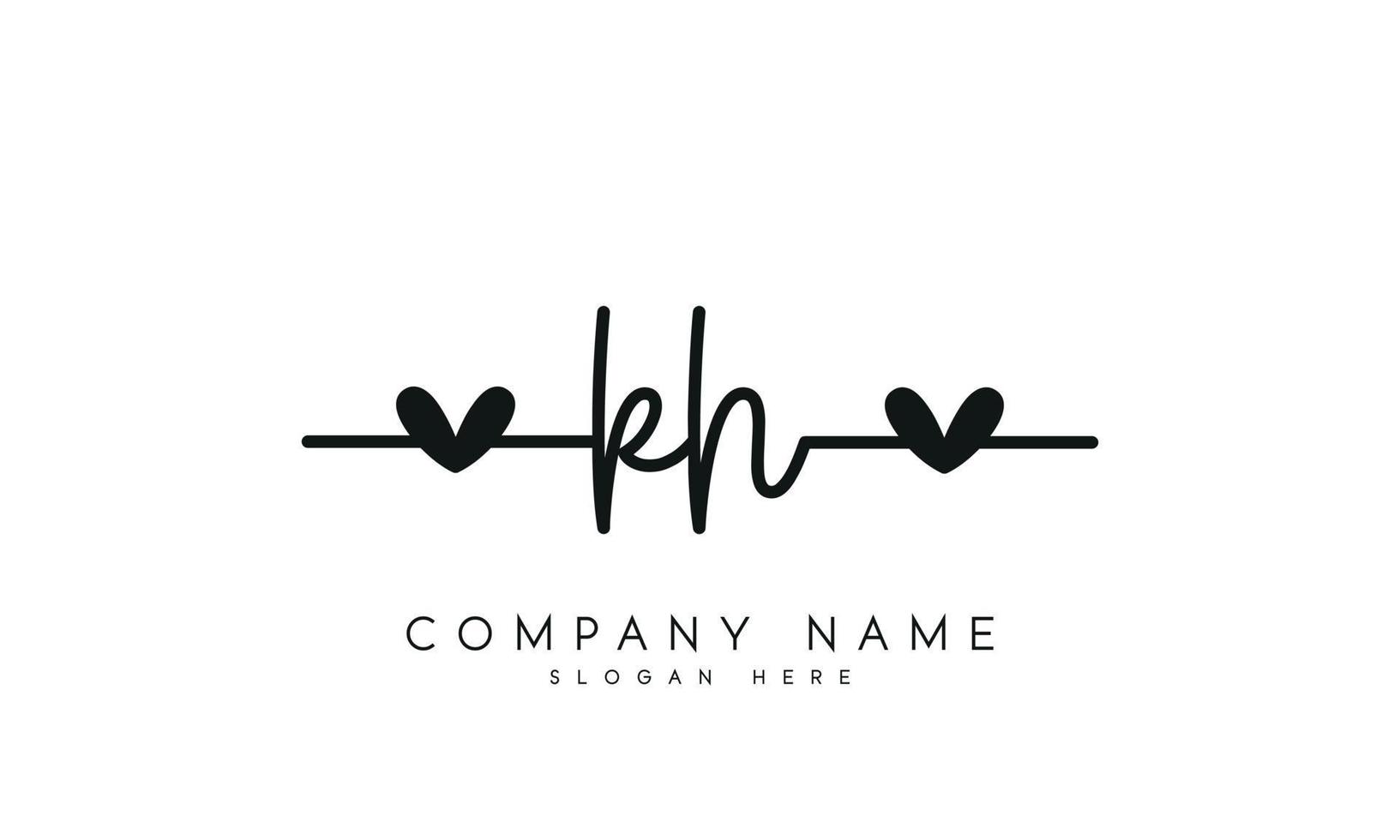 Handwriting signature style letter kh logo design in white background. pro vector. vector