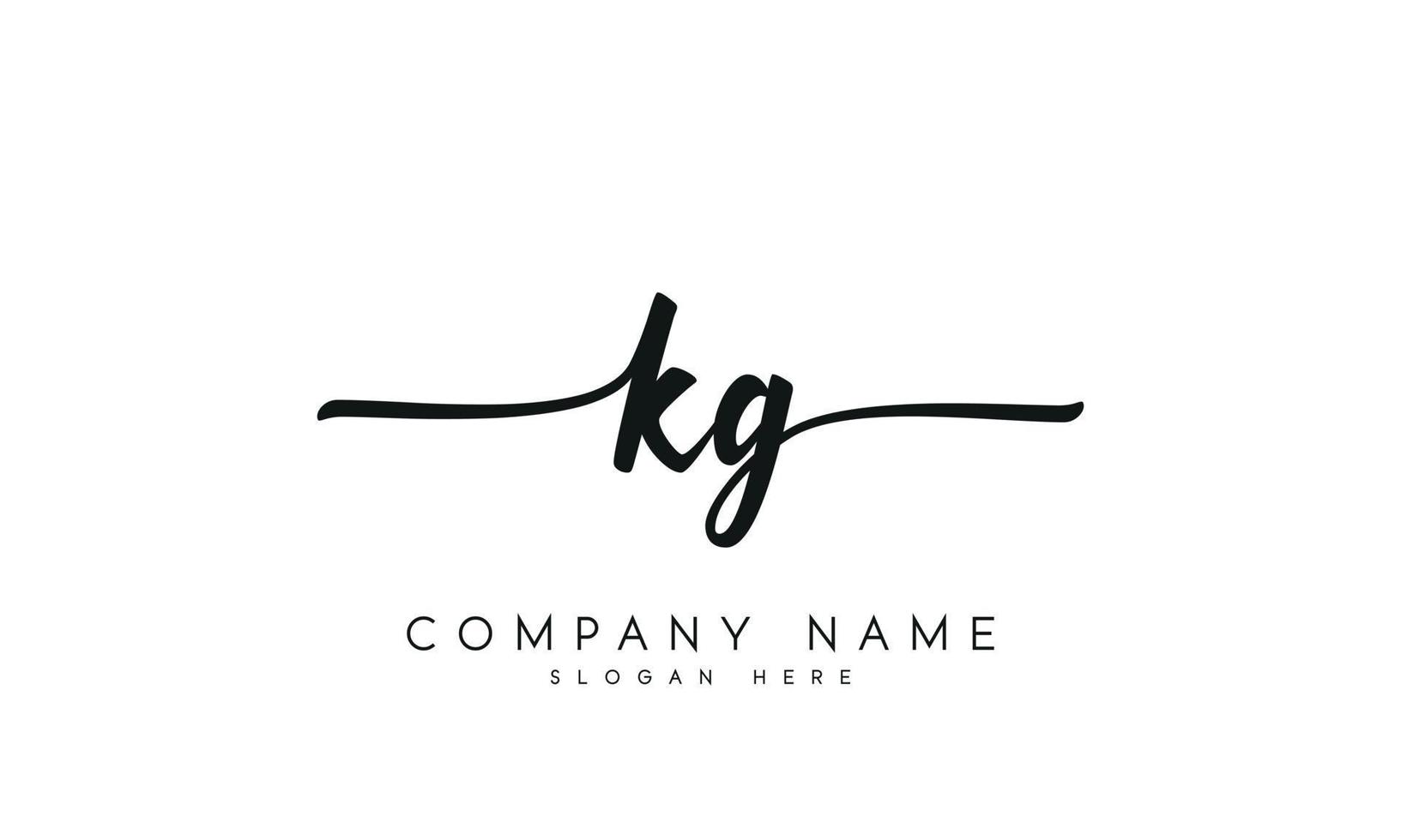 Handwriting signature style letter kg logo design in white background. pro vector. vector
