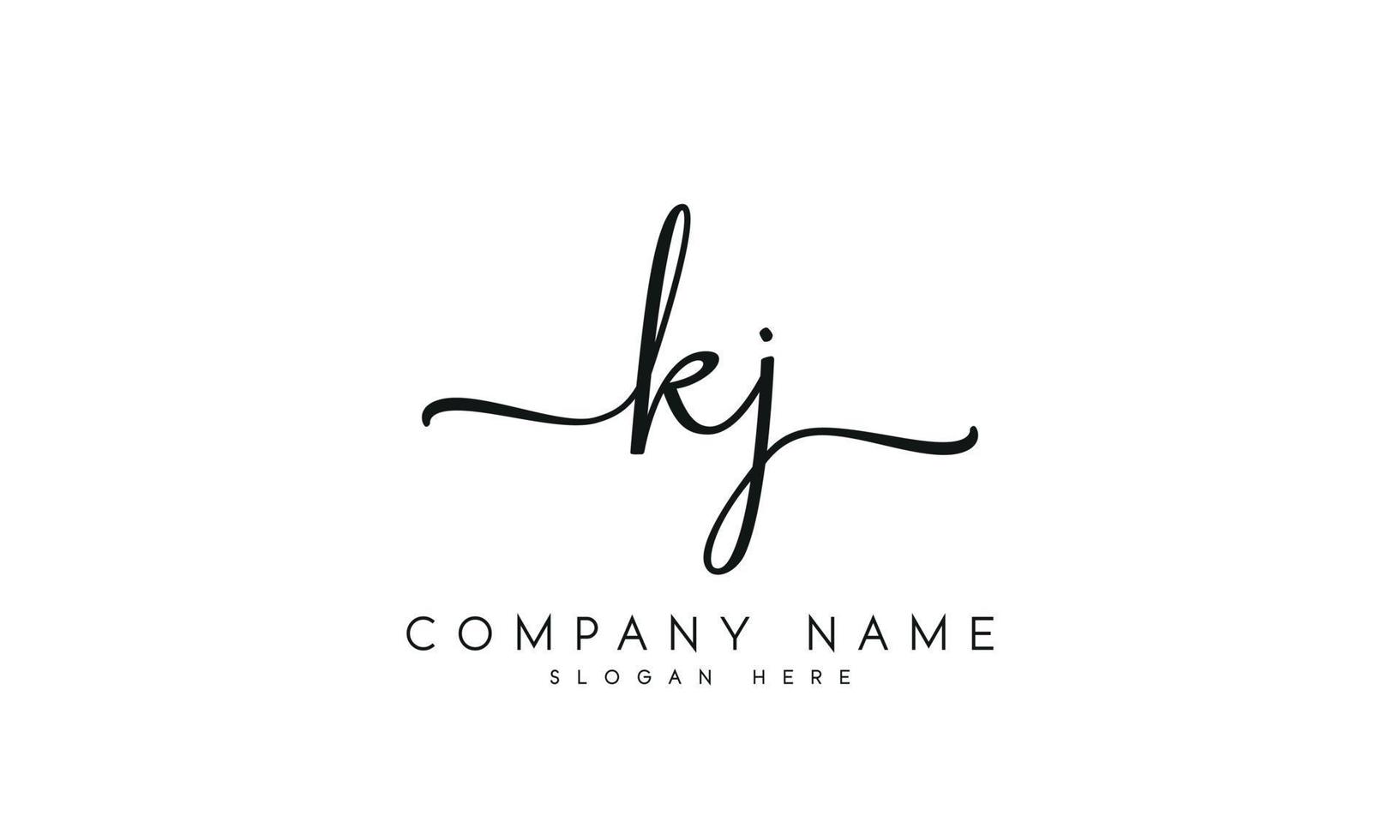 Handwriting signature style letter kj logo design in white background. pro vector. vector