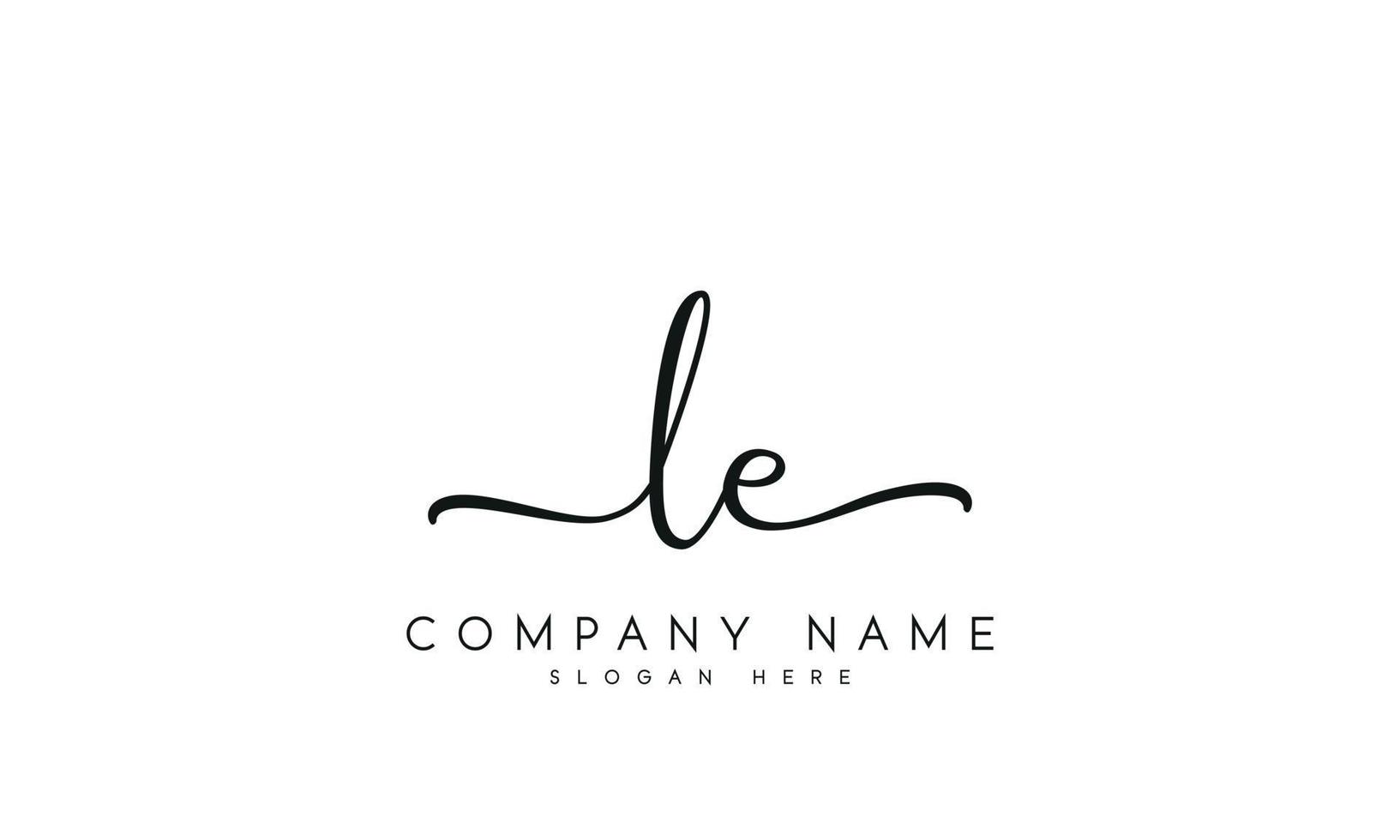 Handwriting signature style letter le ylogo design in white background. pro vector. vector