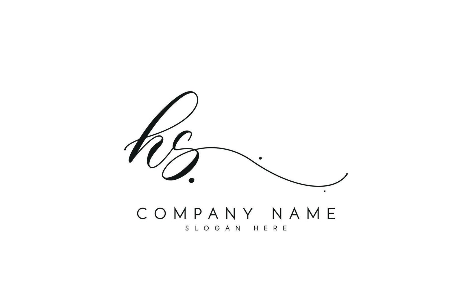Handwriting signature style letter HS H S logo design in white background. Pro vector