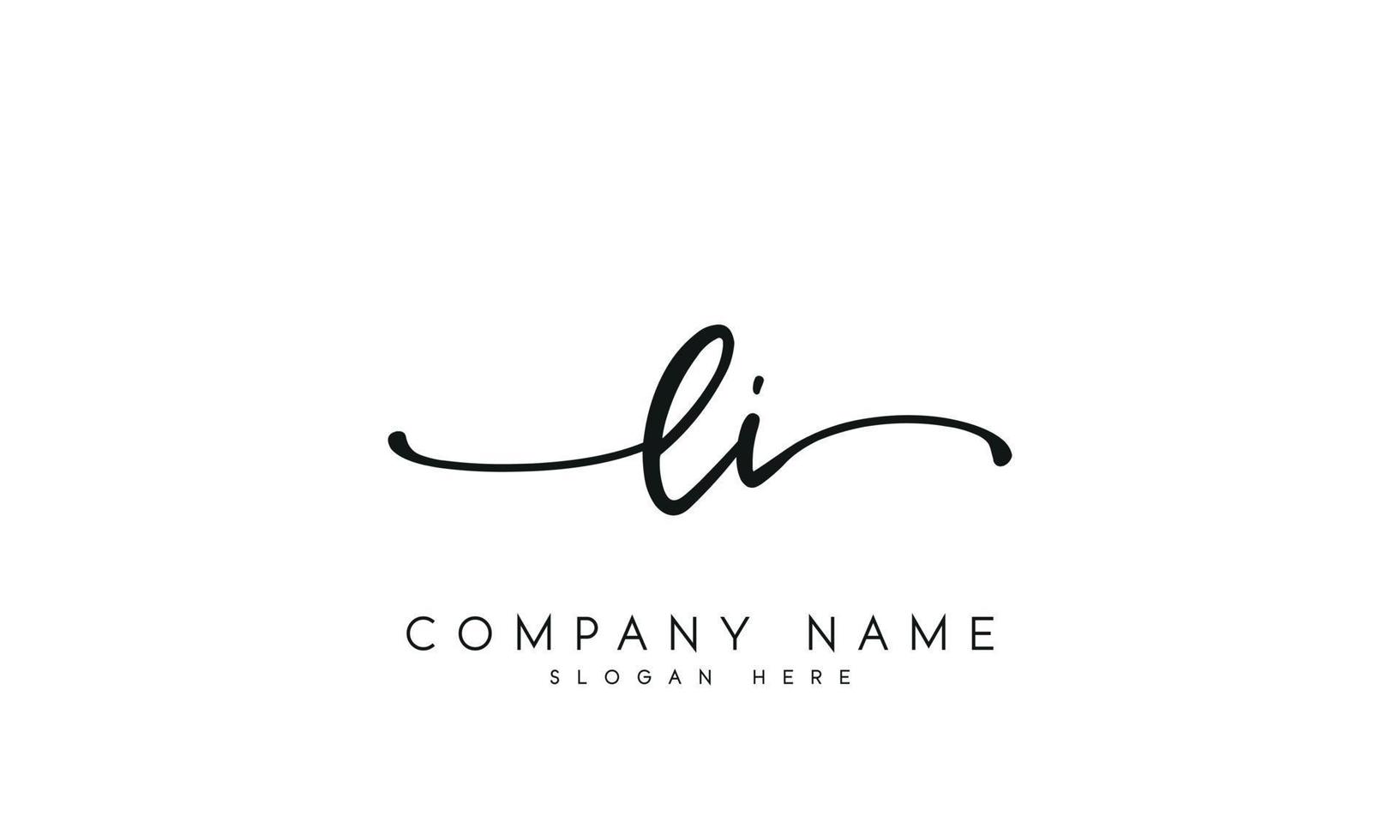 Handwriting signature style letter LI L I logo design in white background. Pro vector