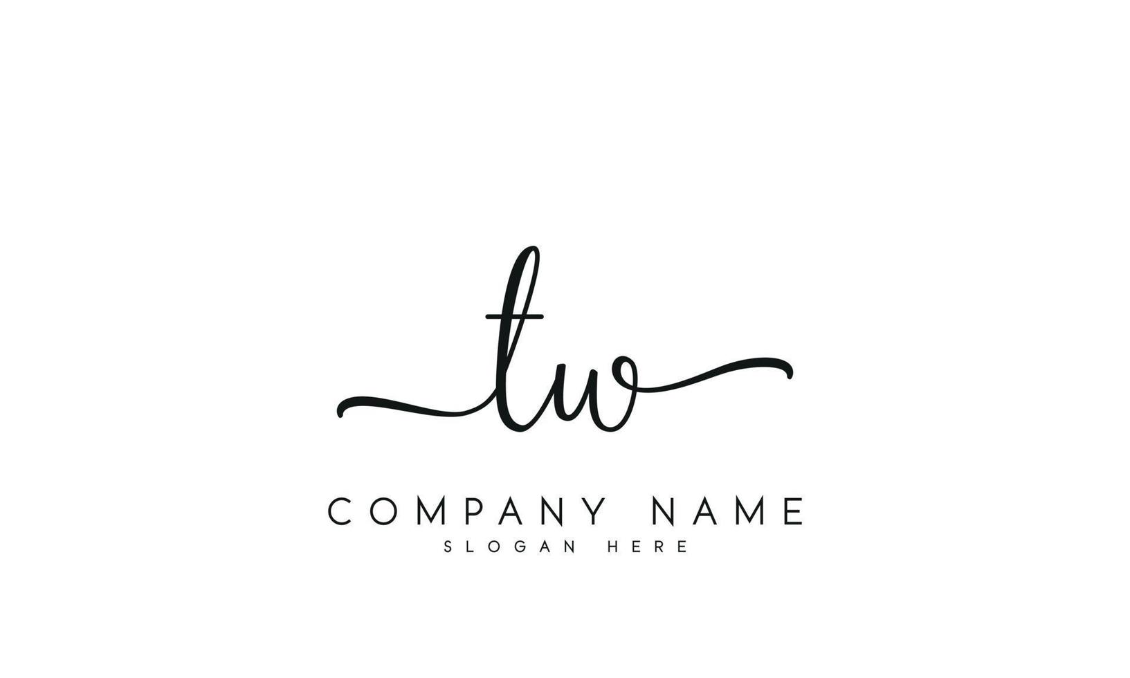 Handwriting signature style letter tw ylogo design in white background. pro vector. vector