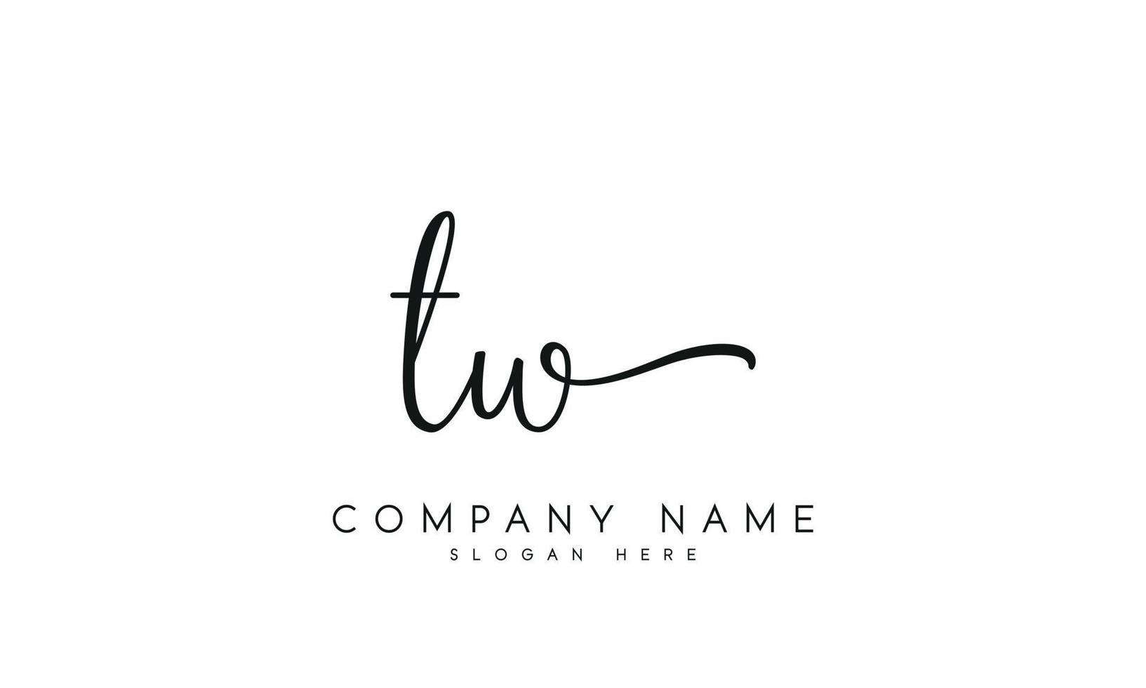 Handwriting signature style letter tw ylogo design in white background. pro vector. vector