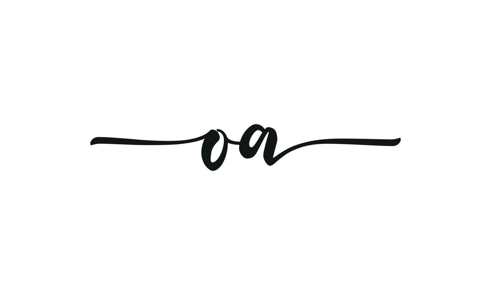 Handwriting signature style letter on o n logo design in white background. pro vector. vector