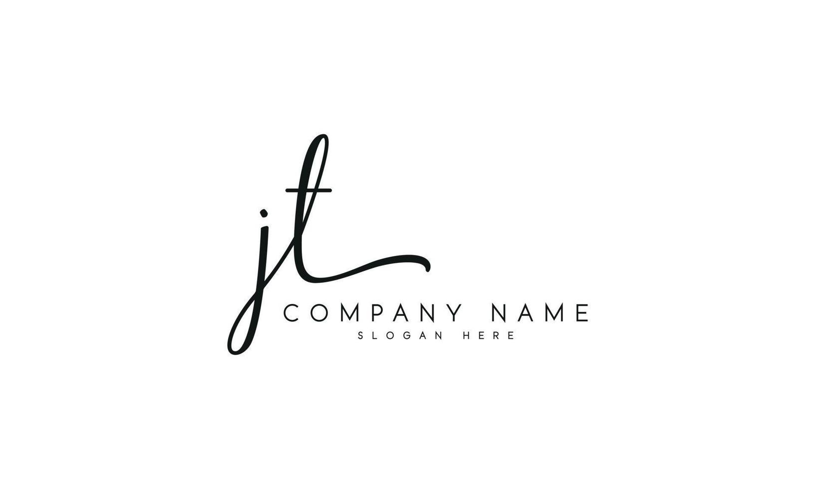 escritura firma estilo letra jt logo diseño en blanco antecedentes. Pro vector. vector