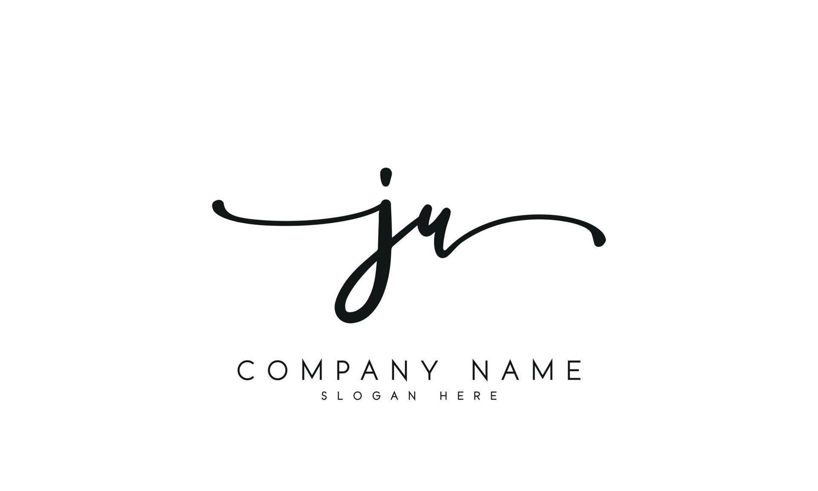 Handwriting signature style letter jv logo design in white background. pro vector. vector