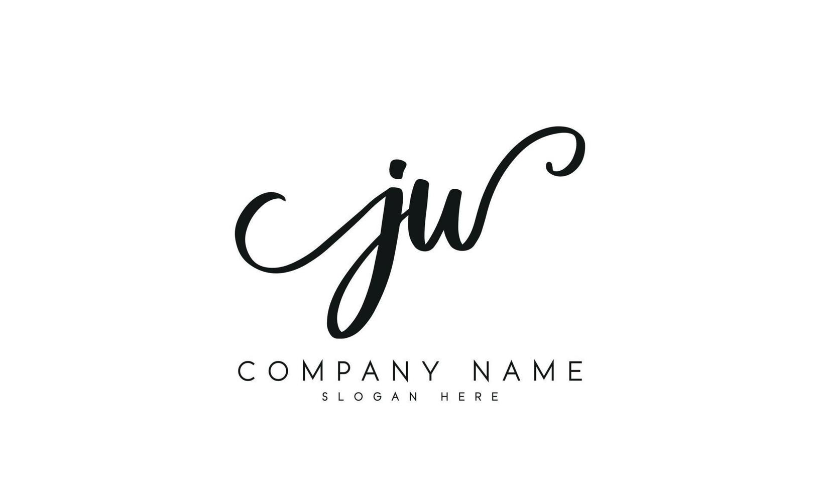 Handwriting signature style letter jw logo design in white background. pro vector. vector