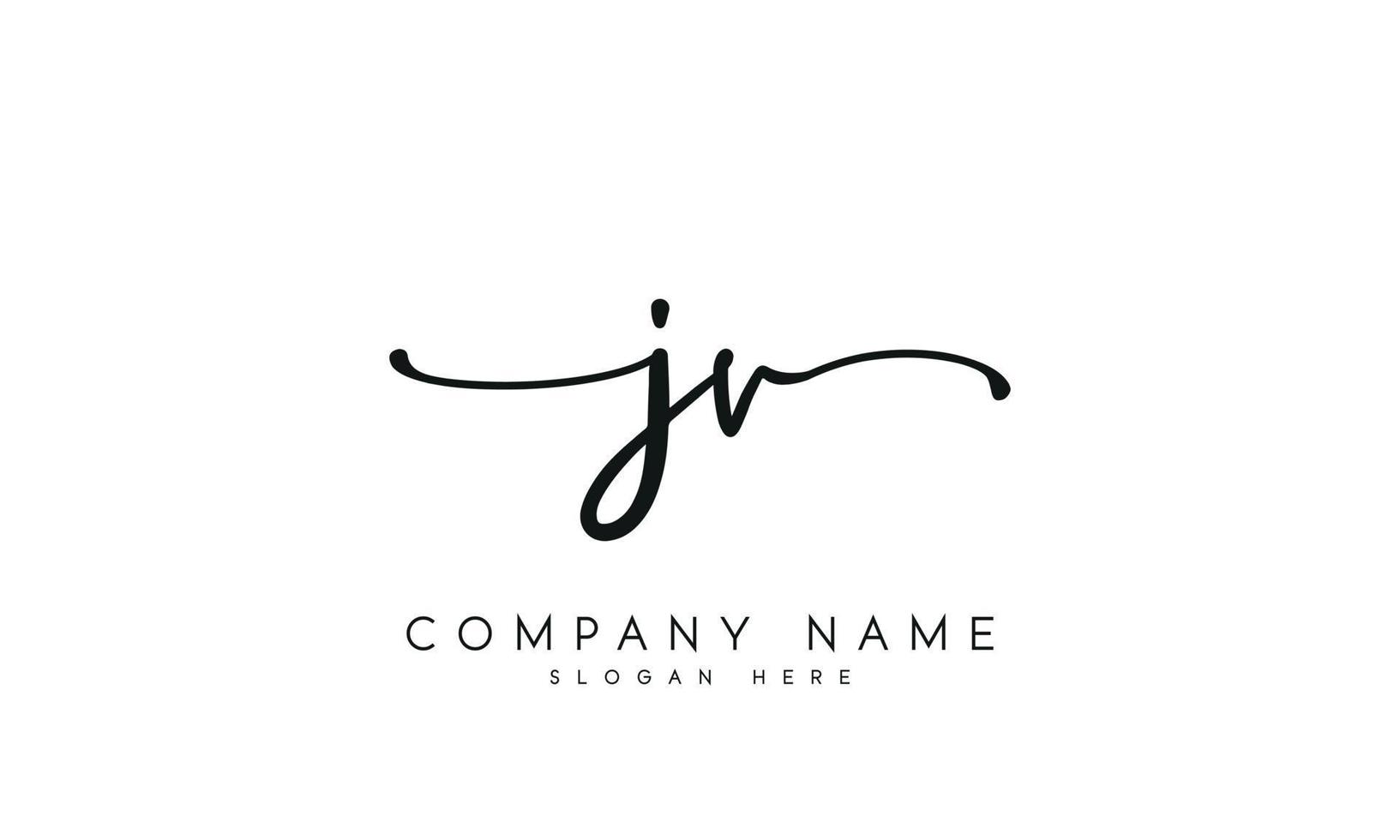 Handwriting signature style letter jv logo design in white background. pro vector. vector