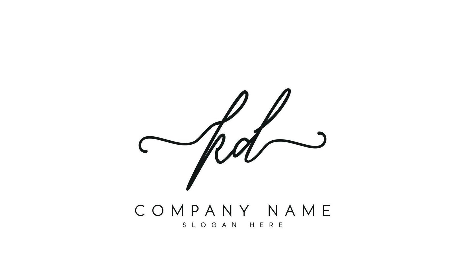 Handwriting signature style letter kd logo design in white background. pro vector. vector