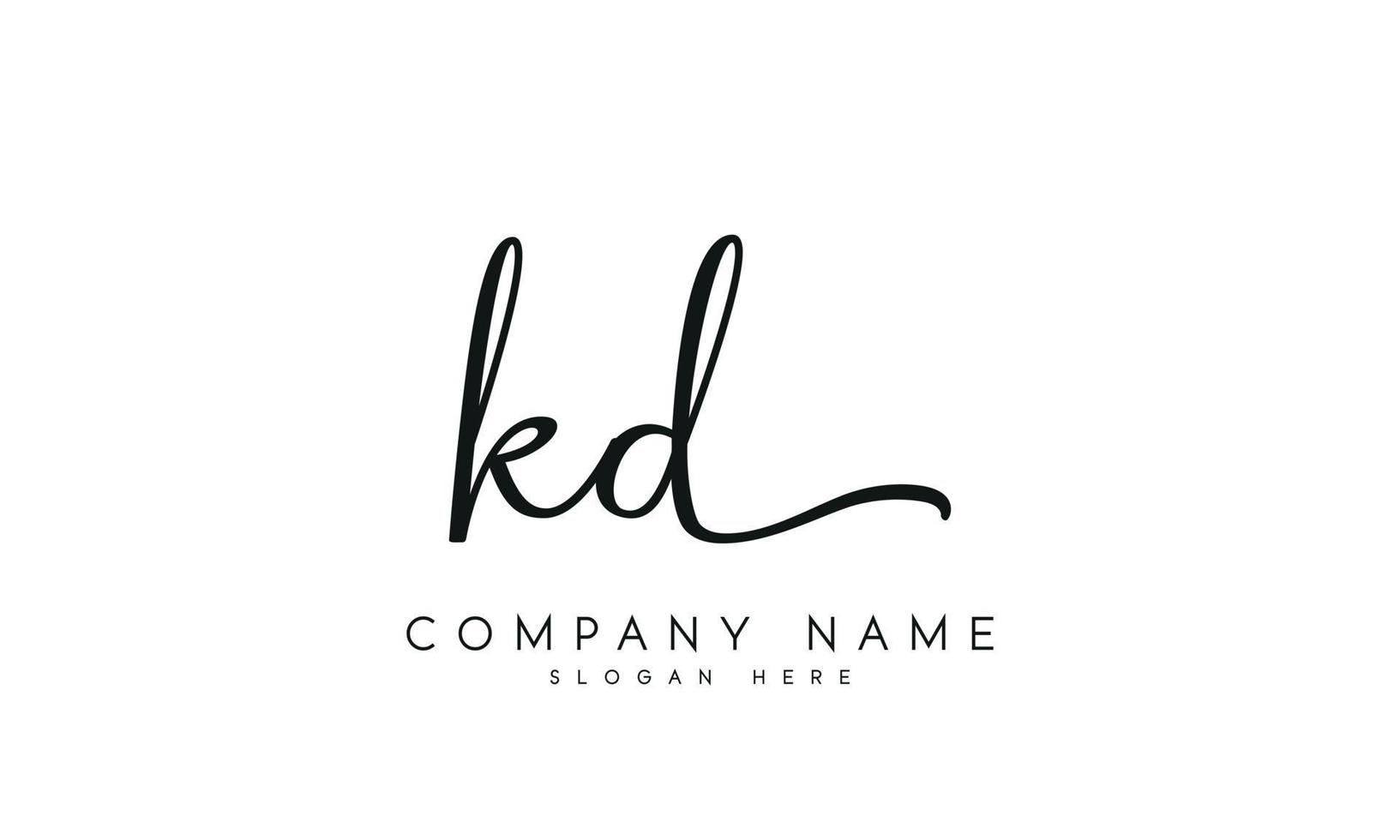 Handwriting signature style letter kd logo design in white background. pro vector. vector