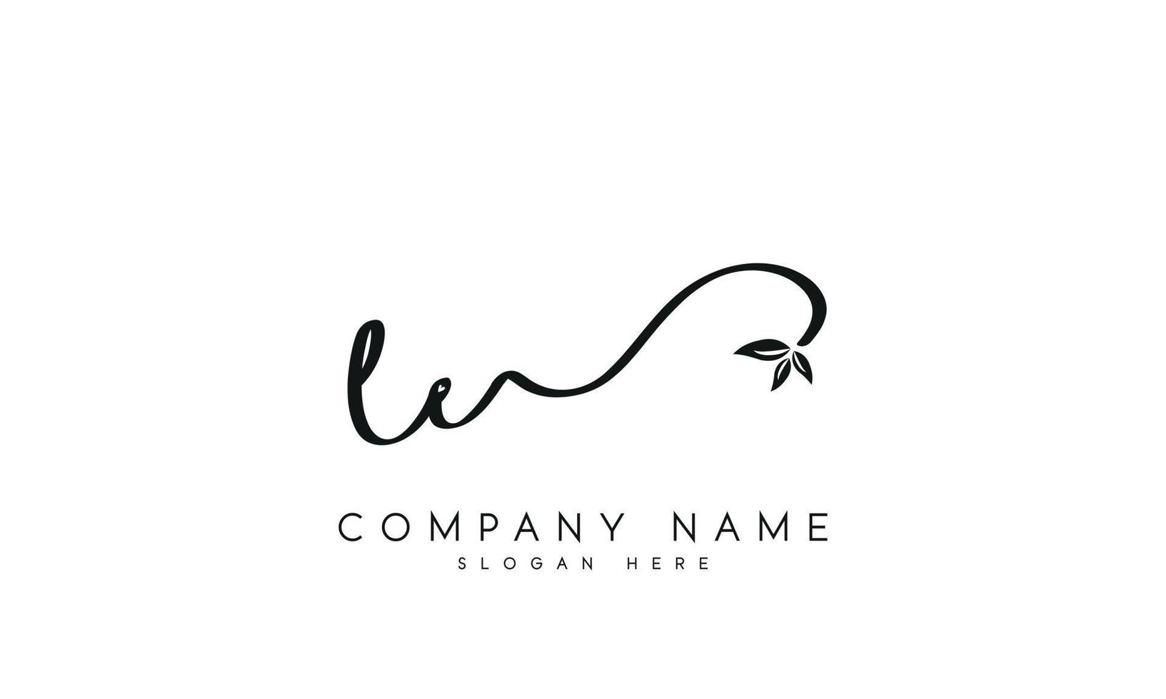 Handwriting signature style letter le ylogo design in white background. pro vector. vector
