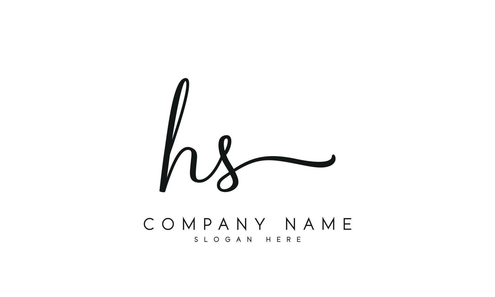 Handwriting signature style letter HS H S logo design in white background. Pro vector