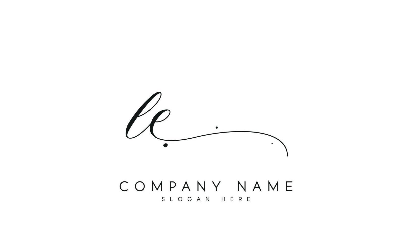 Handwriting signature style letter le ylogo design in white background. pro vector. vector