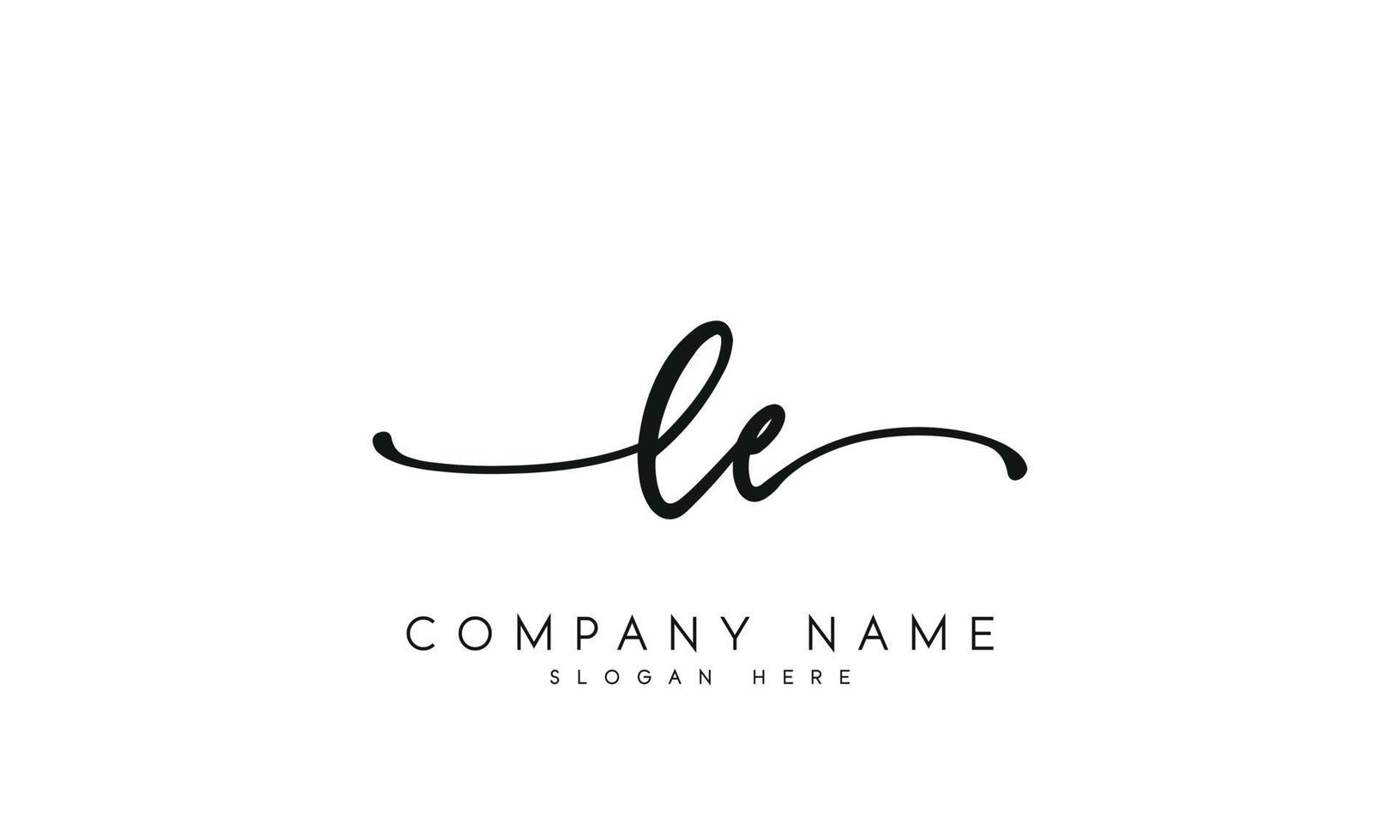 Handwriting signature style letter le ylogo design in white background. pro vector. vector
