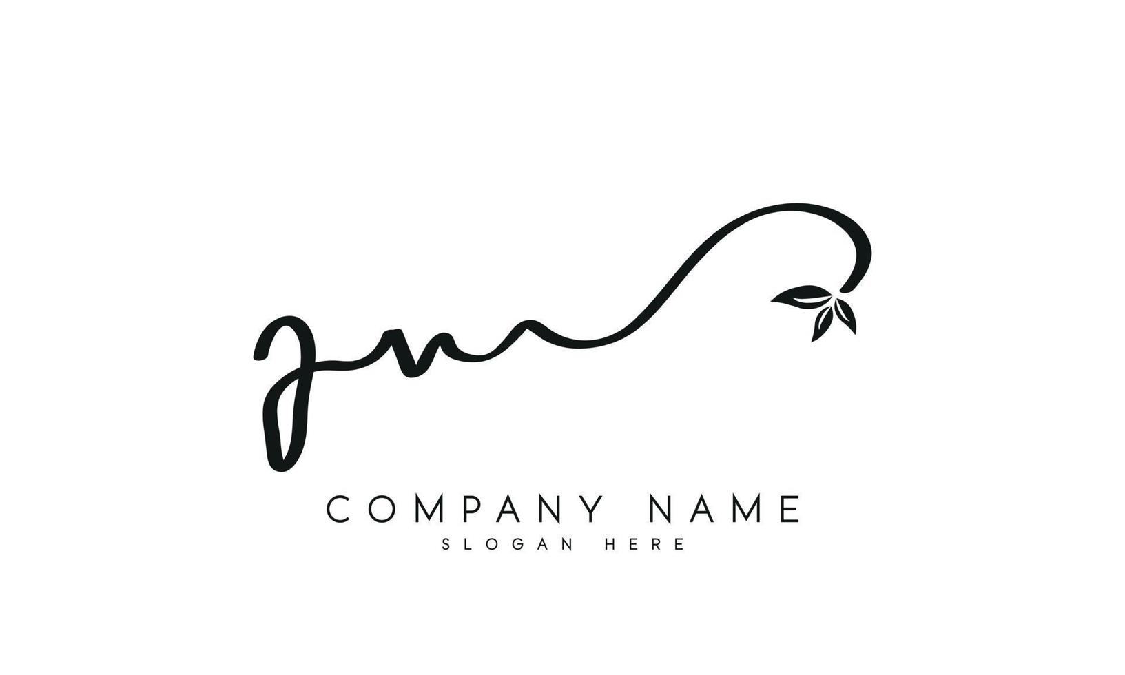 Handwriting signature style letter jv logo design in white background. pro vector. vector