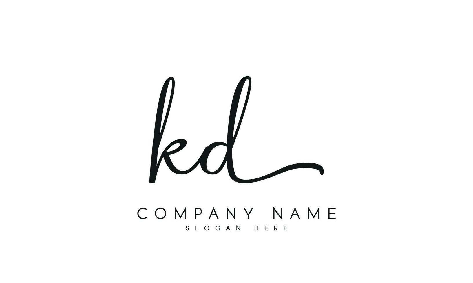 Handwriting signature style letter kd logo design in white background. pro vector. vector
