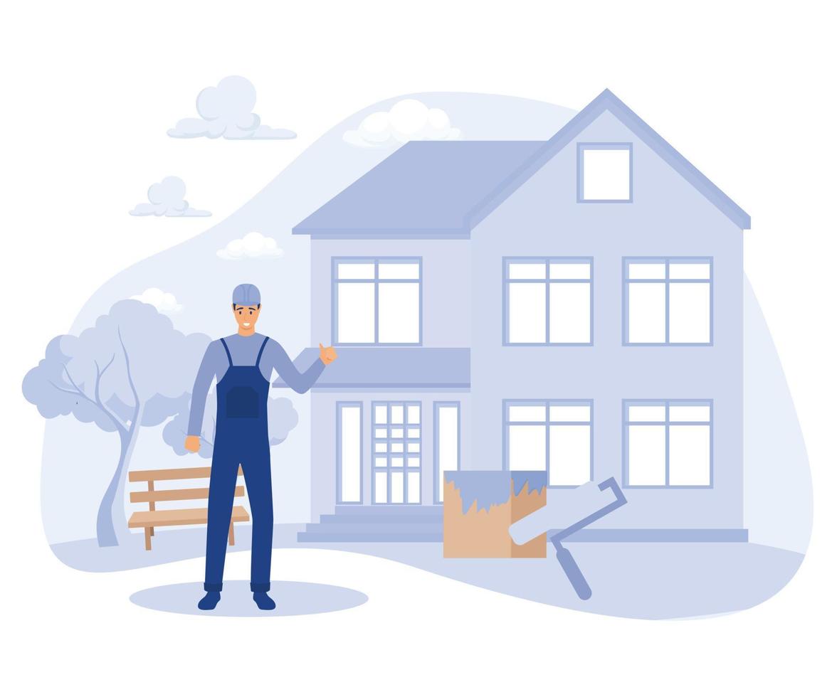 Private and commercial property market concept, house renovation, property value, flat vector modern illustration