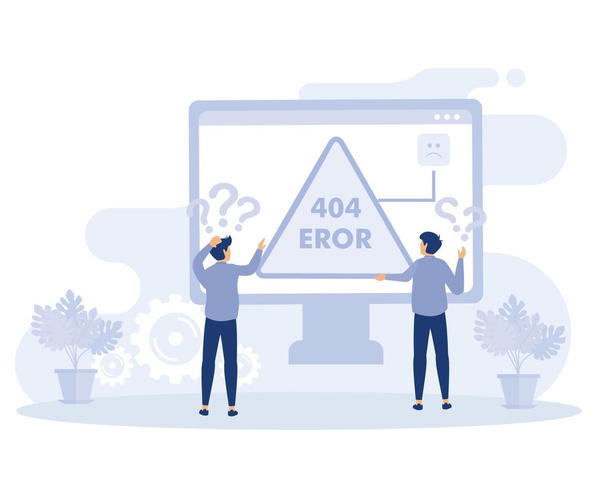 Website page interface concept, 404 error,  website template, flat vector modern illustration