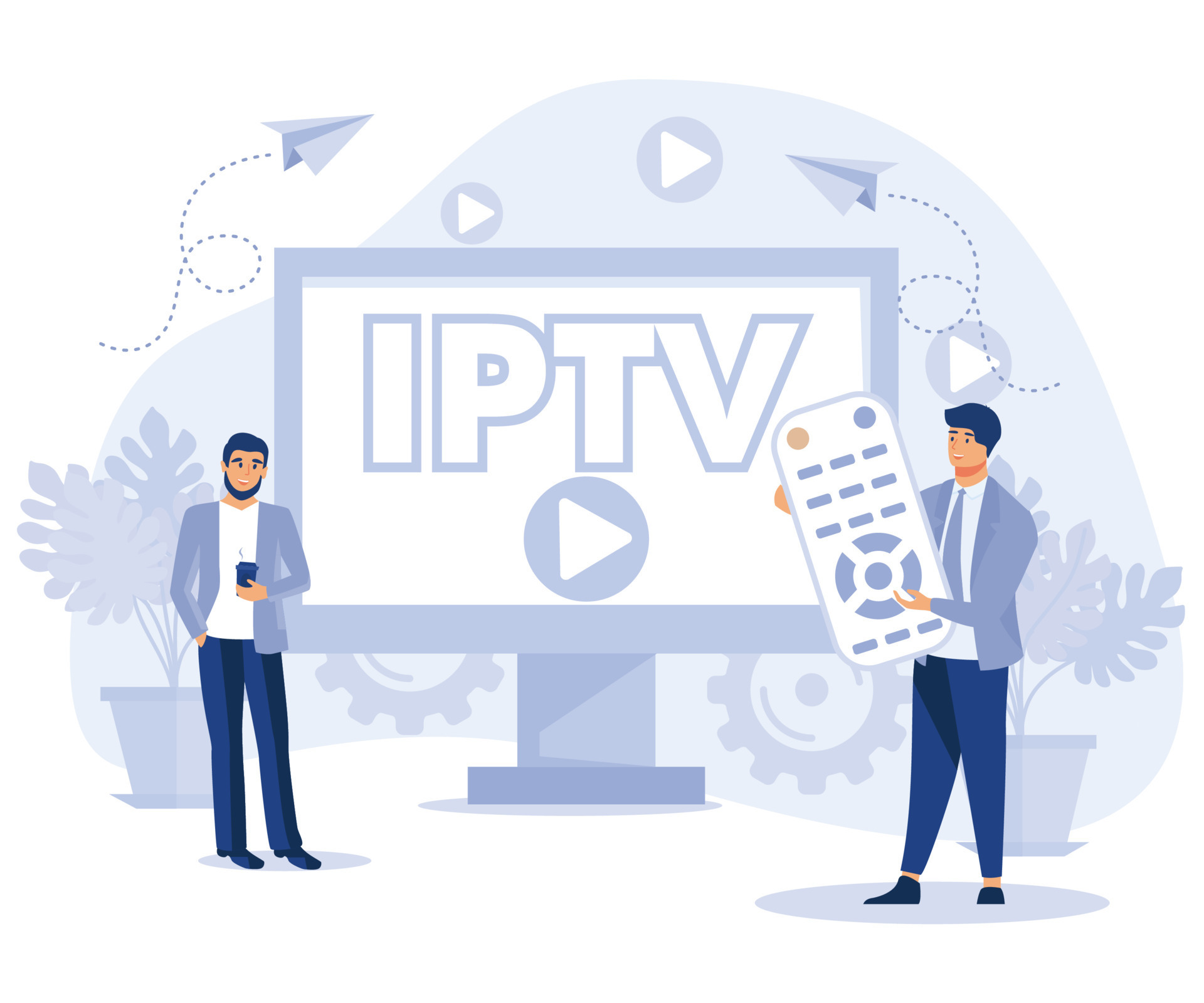 IPTV concept. protocol television. Smart multimedia technology