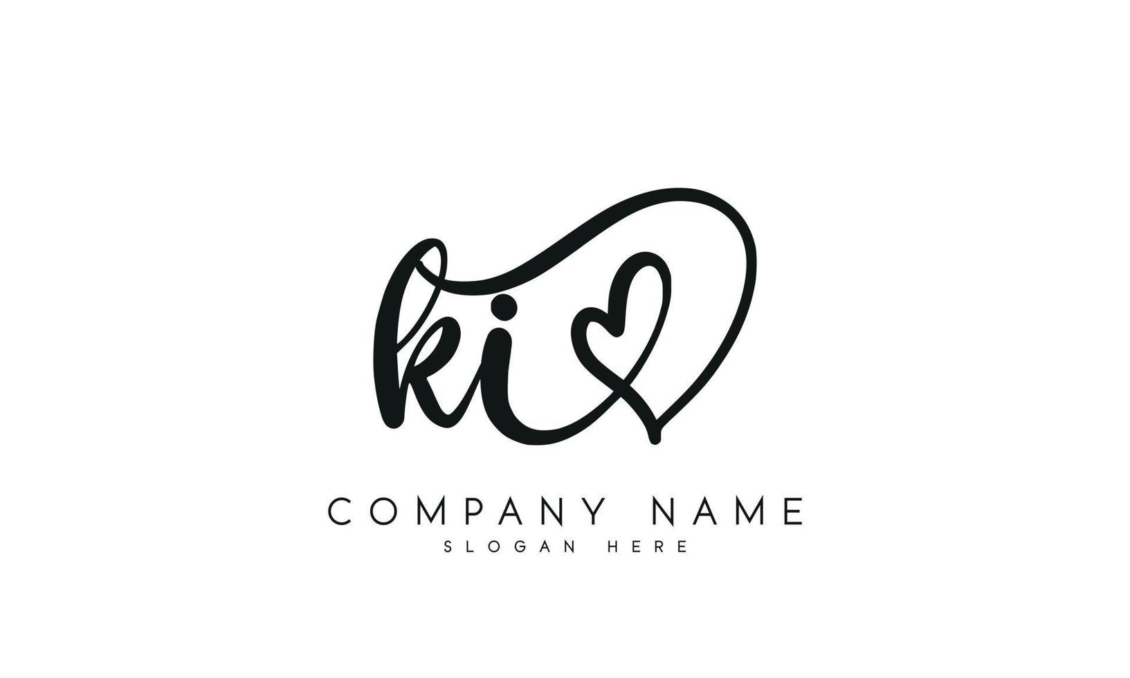 Handwriting signature style letter ki logo design in white background. pro vector. vector