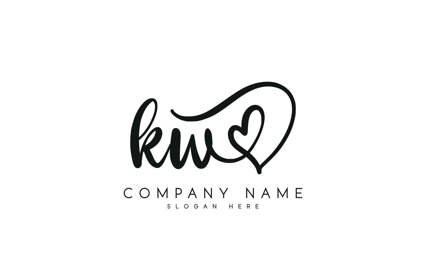 Handwriting signature style letter kw logo design in white background. pro vector. vector