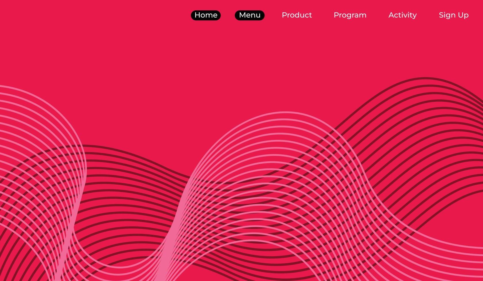 Wavy lines ackground template copy space for landing page vector