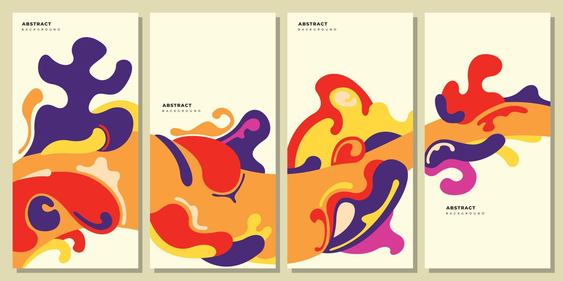 Colorful abstract art poster design template copy space set vector