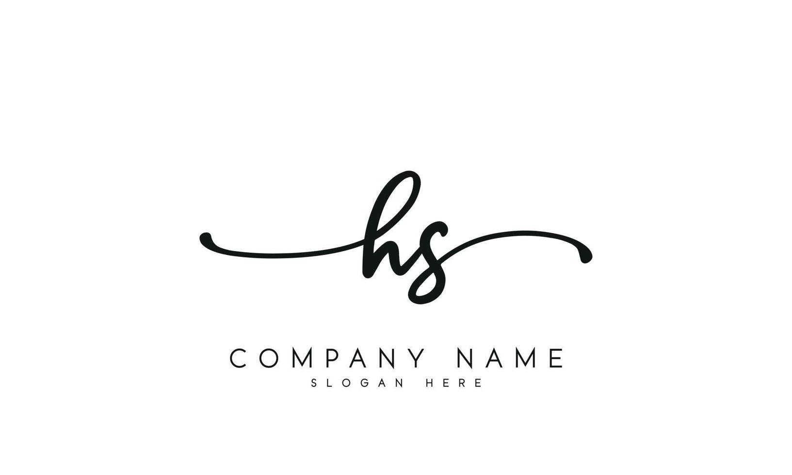 Handwriting signature style letter HS H S logo design in white background. Pro vector