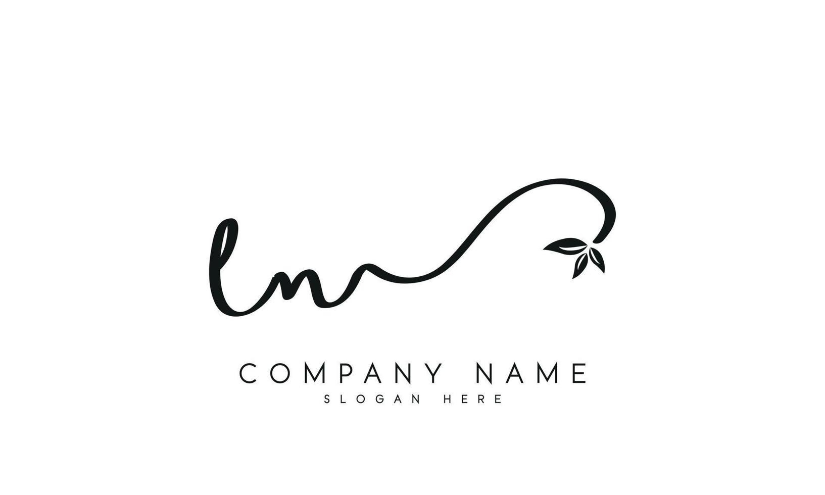 Handwriting signature style letter LN L N logo design in white background. Pro vector