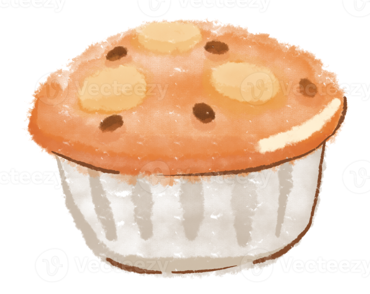 hand dragen muffin klistermärke illustration png