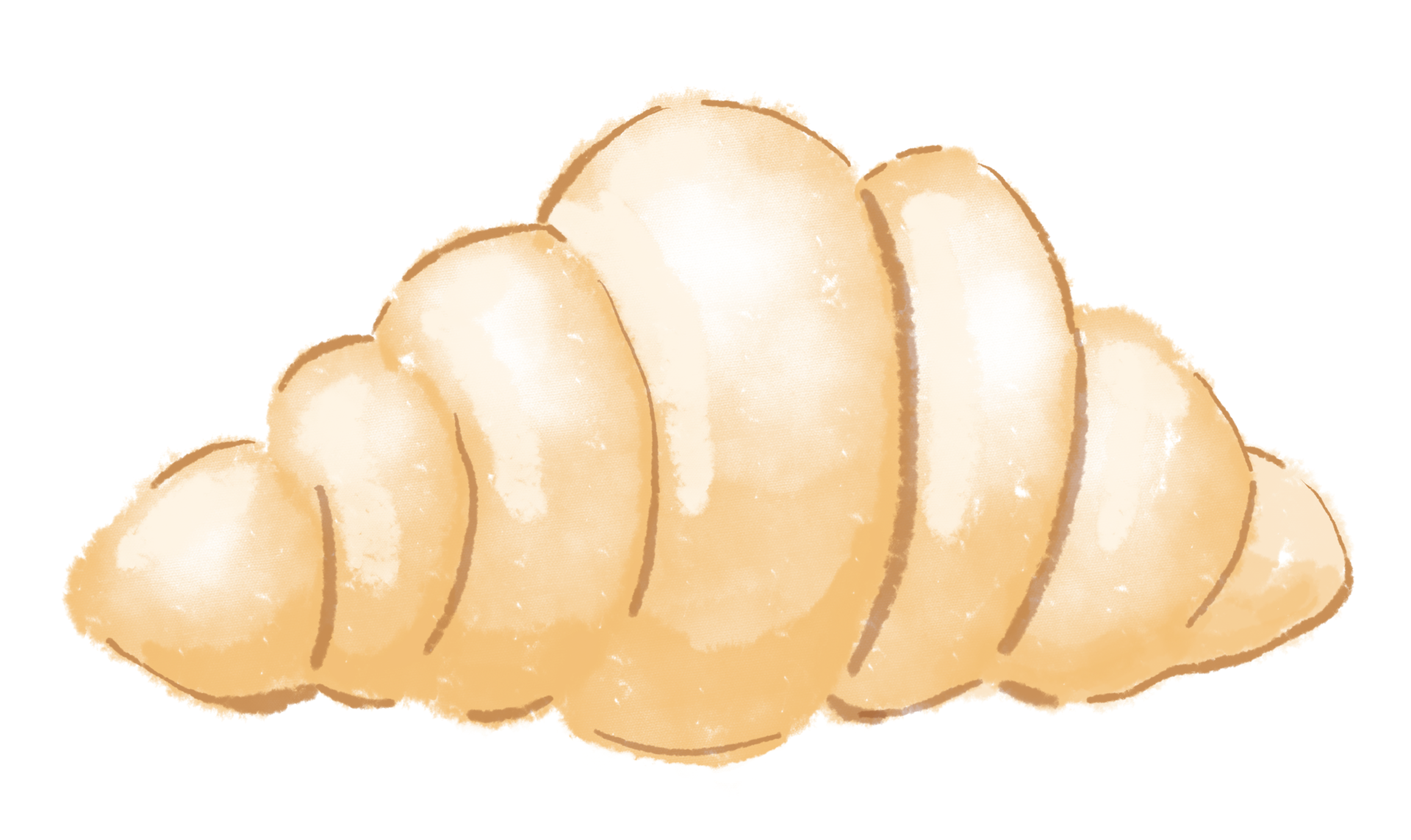 Hand drawn croissant sticker illustration 21621888 PNG