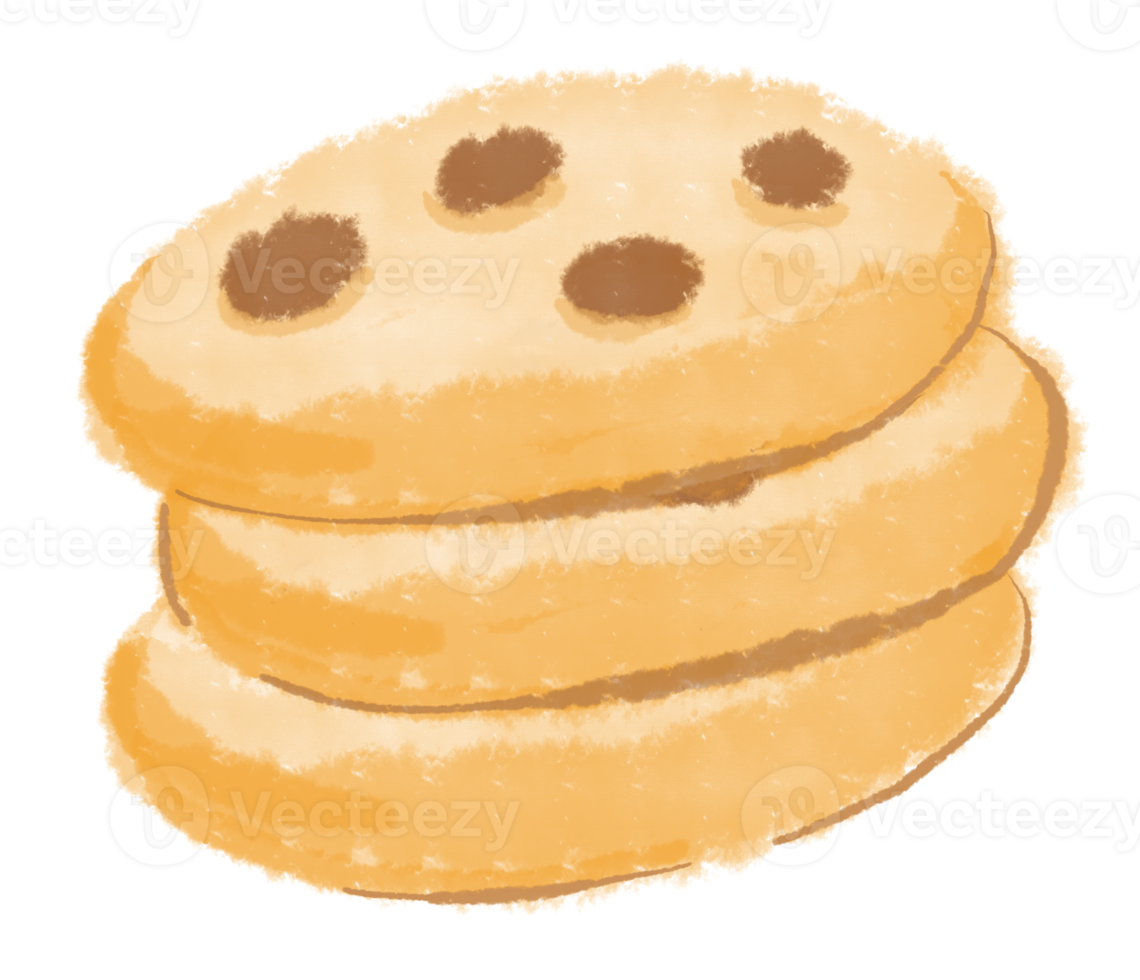 Hand drawn cookie sticker illustration png