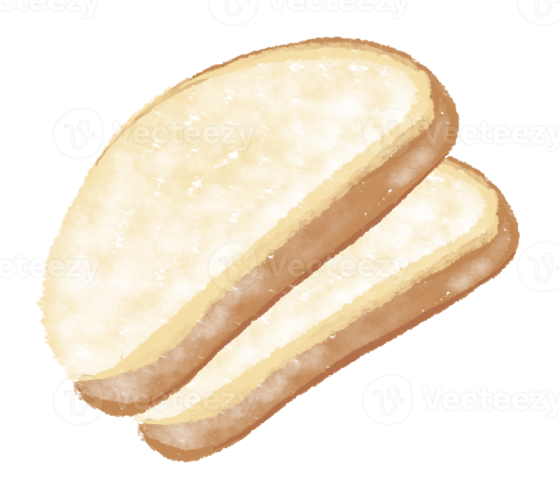 Hand drawn bread sticker illustration png