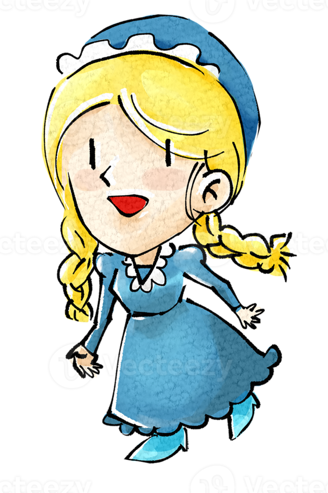 Children aristocrat vintage and retro cartoon character PNG illustration chalk style